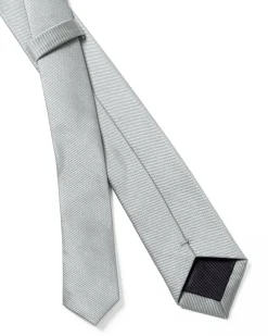 Cravattino Uomo Unisex Cravatta Pala Media Elegante Cerimonia Casual Basic Raso Diagonale Grigio Chiaro GIOSAL-CP1141A