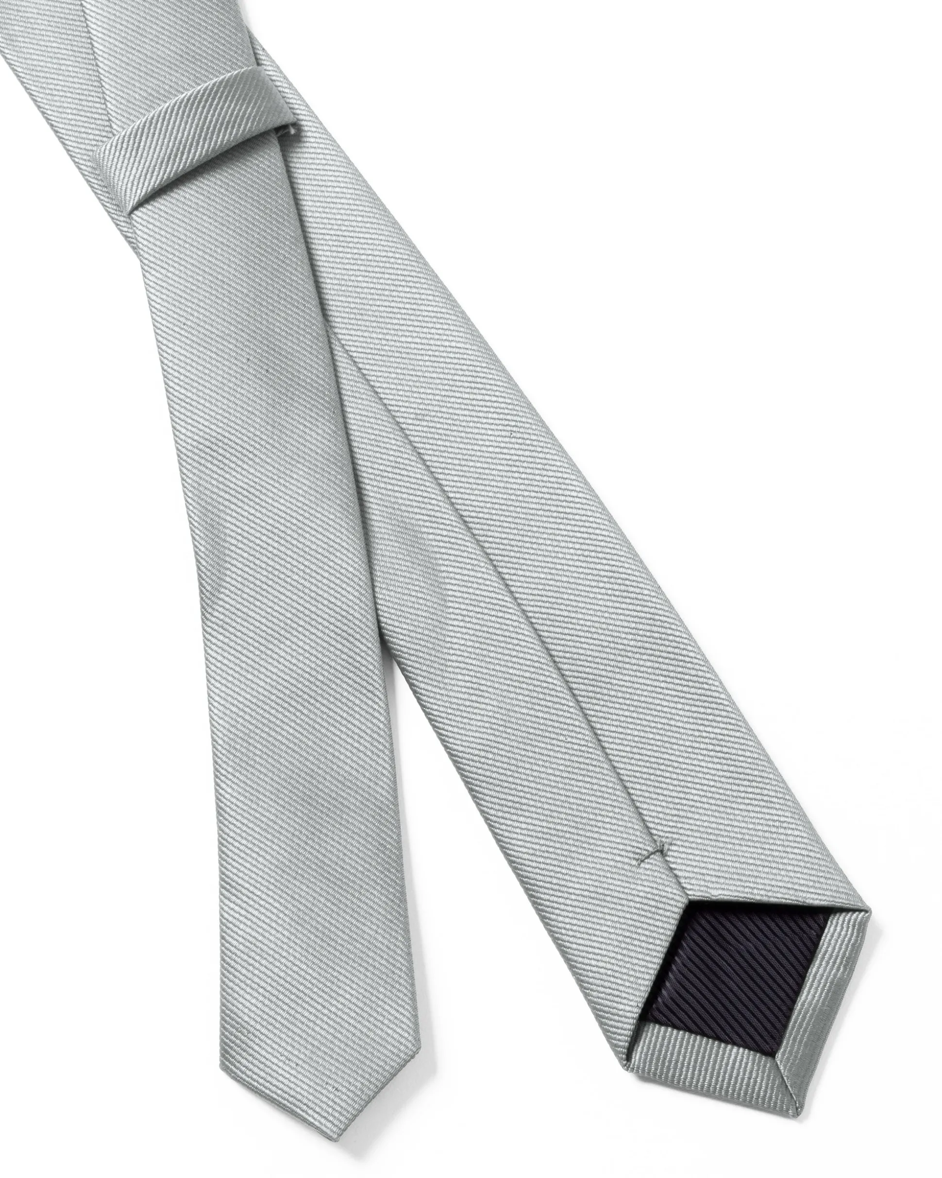 Cravattino Uomo Unisex Cravatta Pala Media Elegante Cerimonia Casual Basic Raso Diagonale Grigio Chiaro GIOSAL-CP1141A