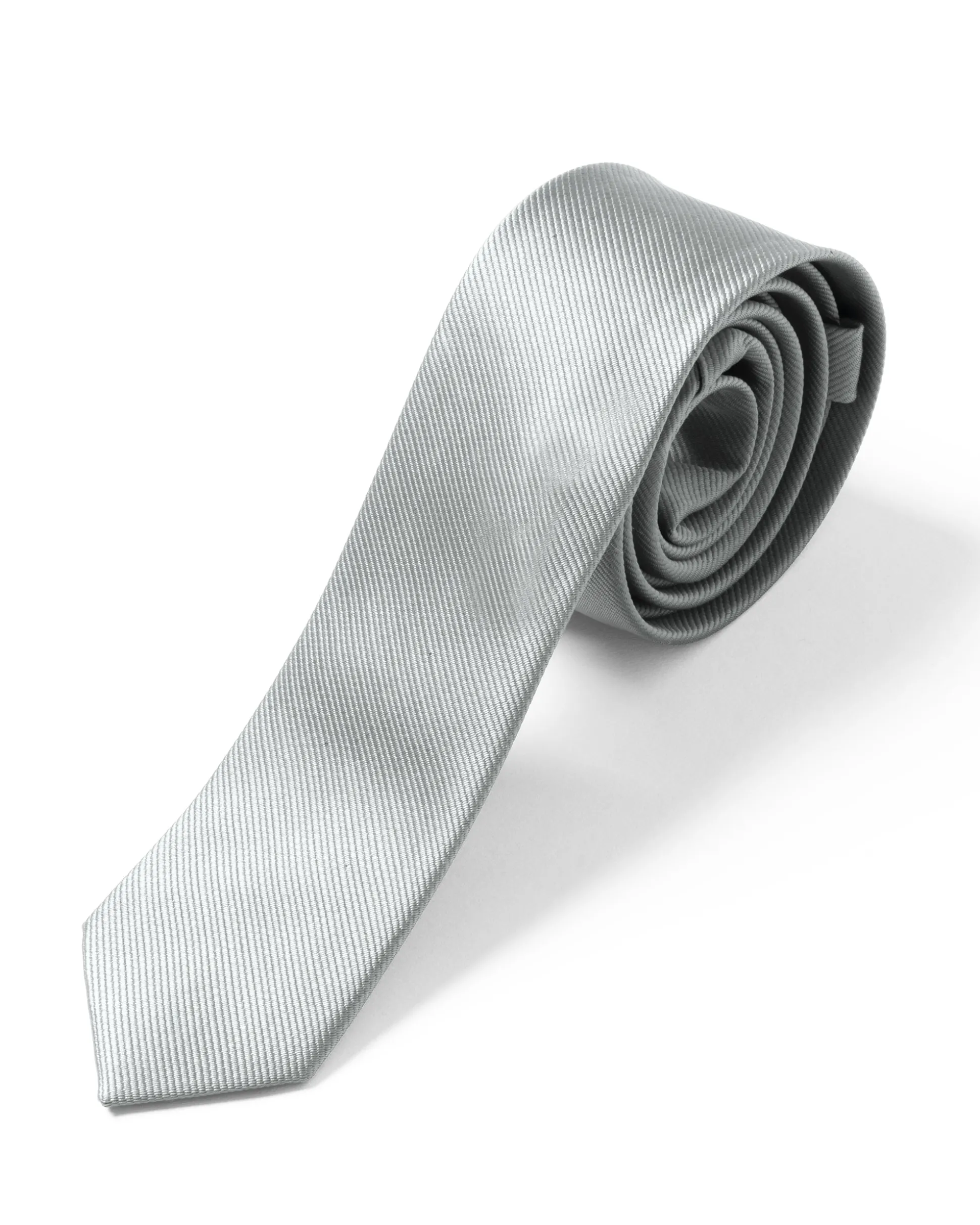 Cravattino Uomo Unisex Cravatta Pala Media Elegante Cerimonia Casual Basic Raso Diagonale Grigio Chiaro GIOSAL-CP1141A