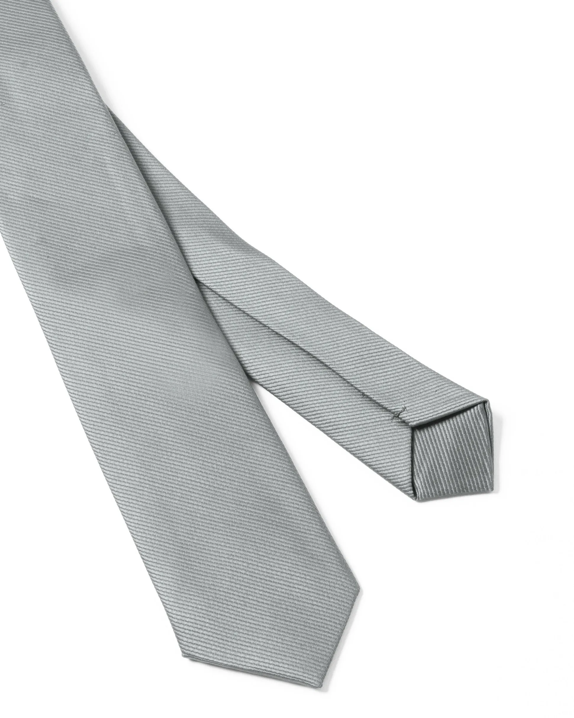 Cravattino Uomo Unisex Cravatta Pala Media Elegante Cerimonia Casual Basic Raso Diagonale Grigio Chiaro GIOSAL-CP1141A