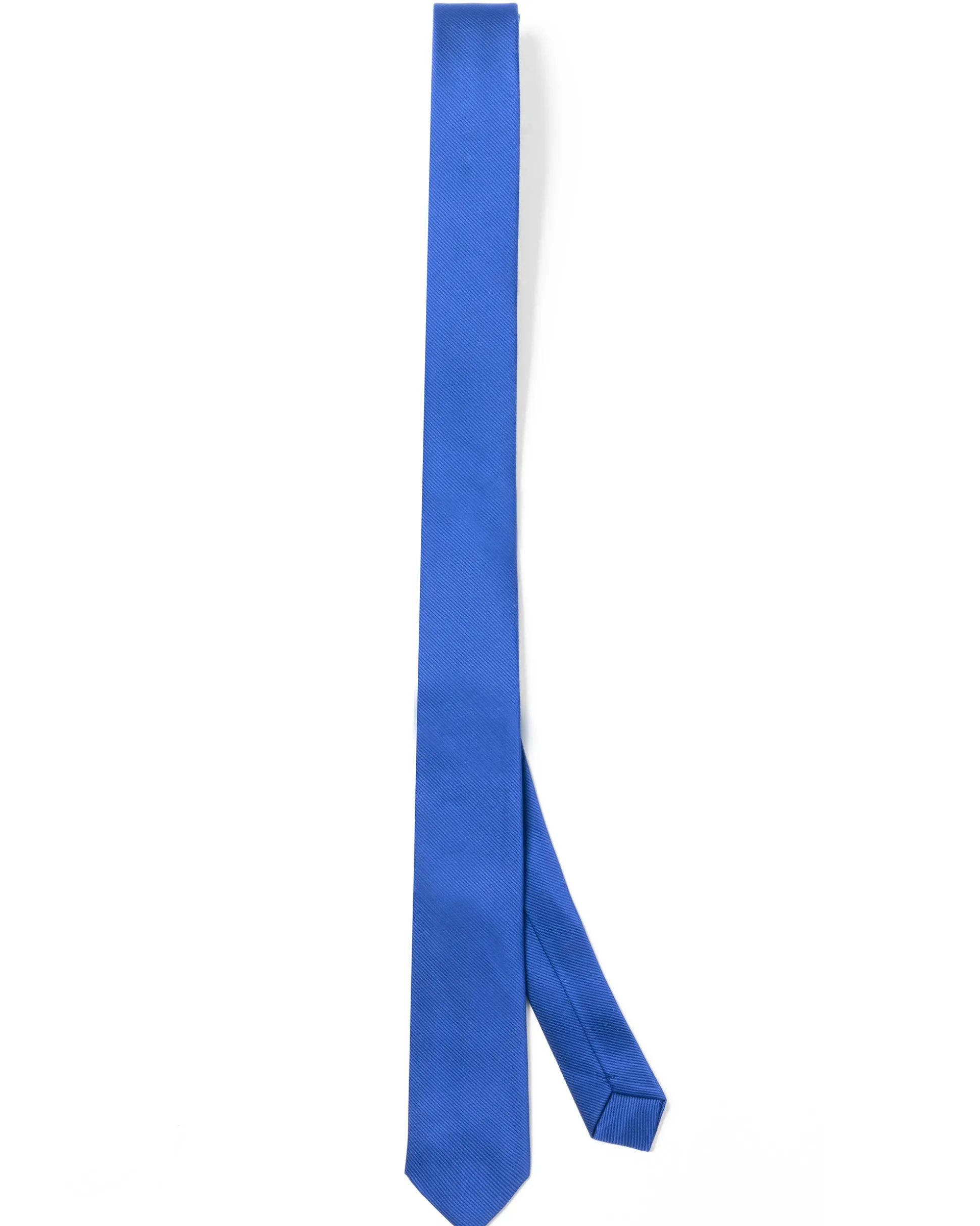 Cravattino Uomo Unisex Cravatta Pala Media Elegante Cerimonia Casual Basic Raso Diagonale Blu Royal GIOSAL-CP1140A
