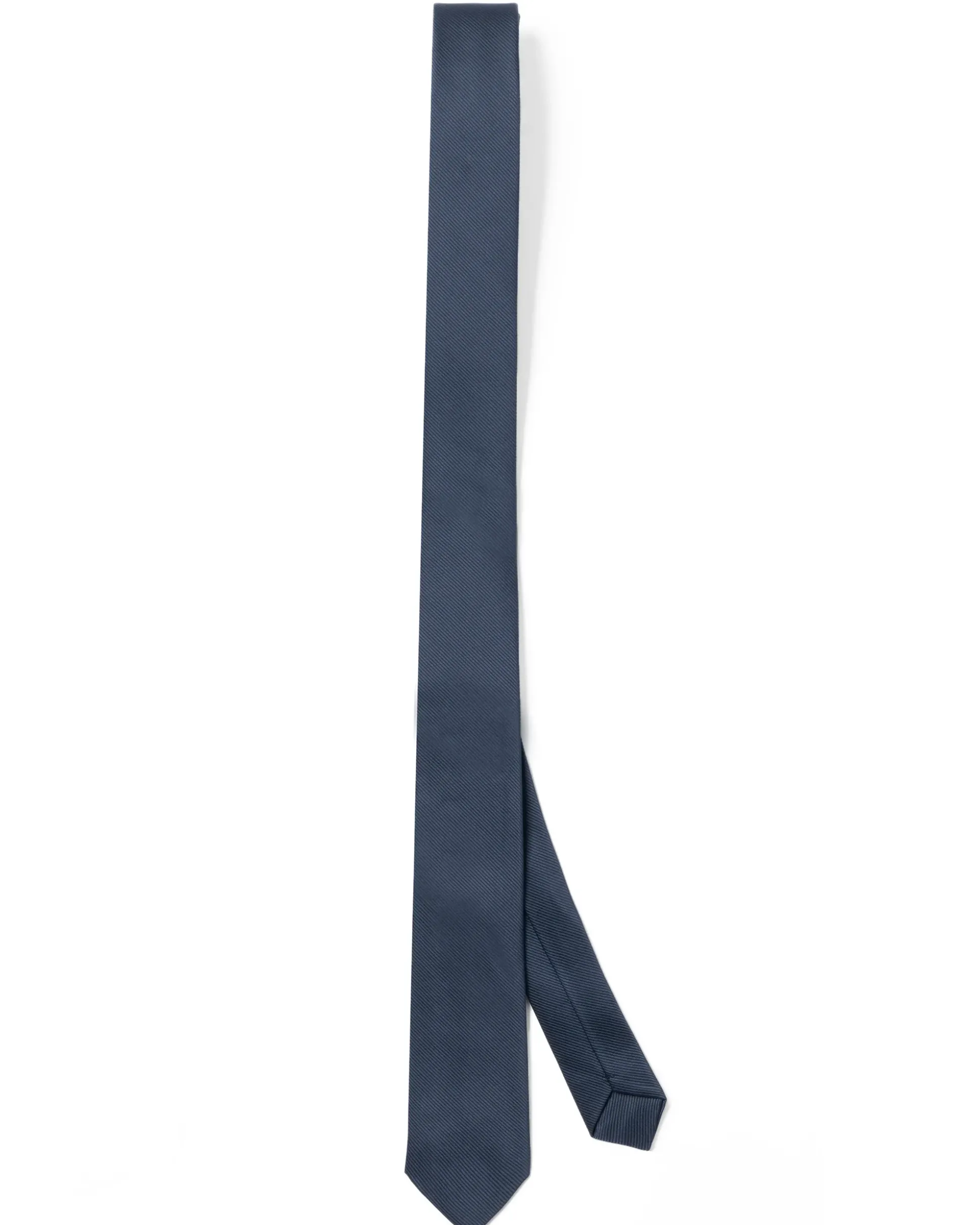 Cravattino Uomo Unisex Cravatta Pala Media Elegante Cerimonia Casual Basic Raso Diagonale Blu Scuro GIOSAL-CP1139A