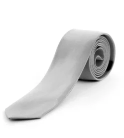 Cravattino uomo unisex cravatta sottile elegante cerimonia casual basic raso grigio chiaro GIOSAL-CP1040A