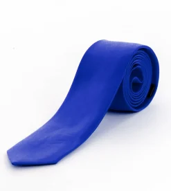 Cravattino uomo unisex cravatta sottile elegante cerimonia casual basic raso blu royal GIOSAL-CP1042A