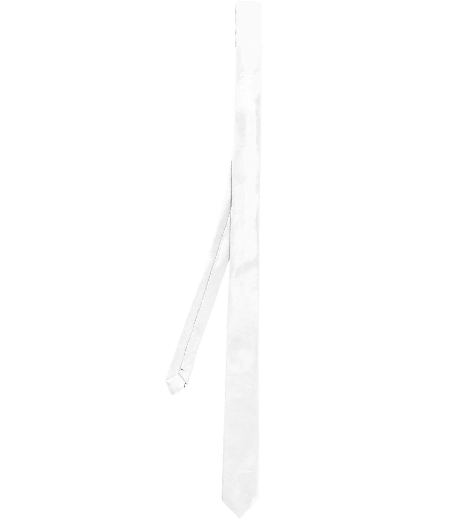 Cravattino uomo unisex cravatta sottile elegante cerimonia casual basic raso bianco GIOSAL-CP1044A