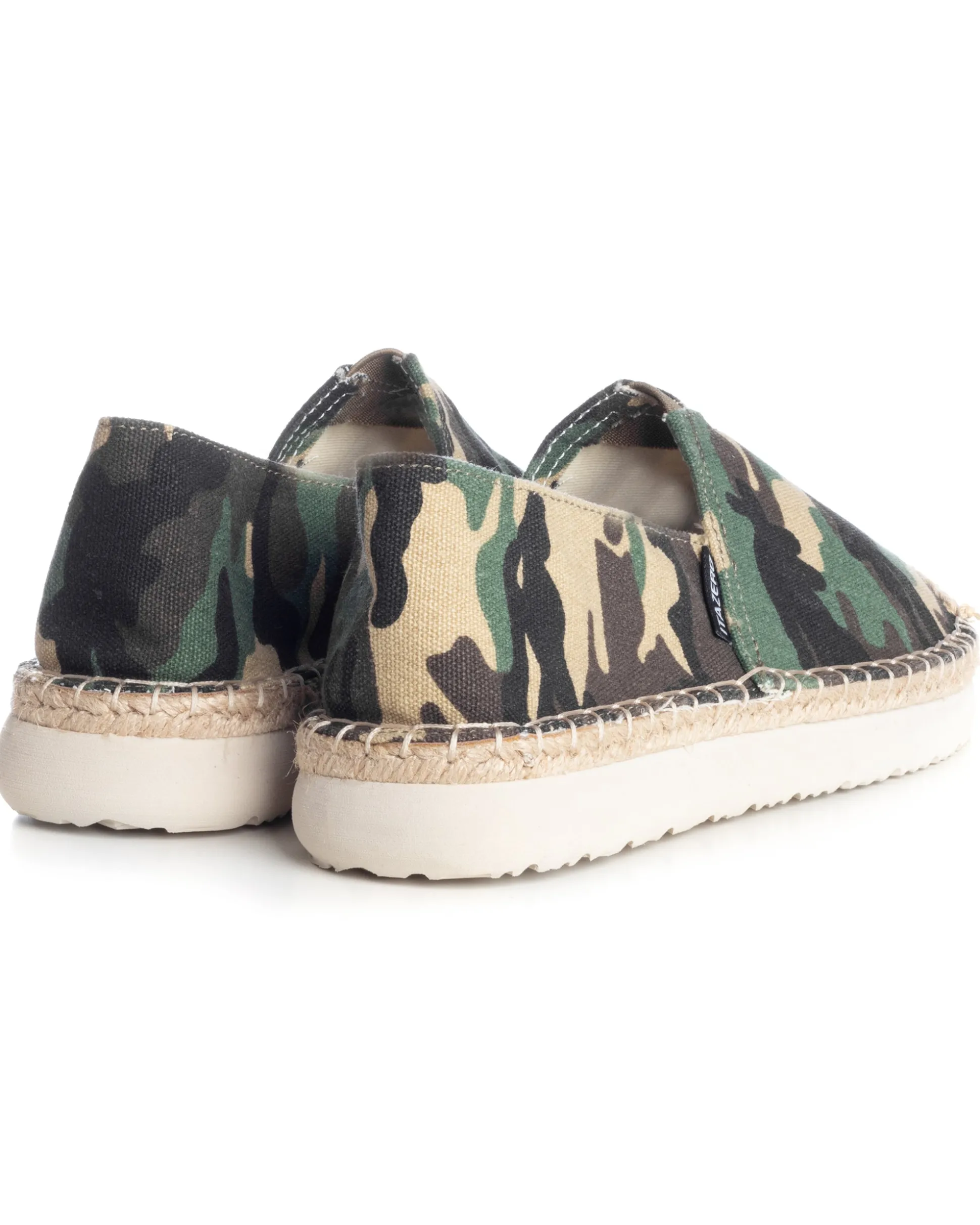 Espadrillas Scarpe Uomo Unisex Tela Estive Mare Fantasia Militare Mimetica Cotone Comode Leggere Verde GIOSAL-S1249A