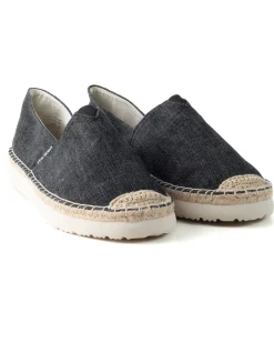 Espadrillas Scarpe Uomo Unisex Tela Estive Mare Cotone Comode Leggere Tinta Unita Nero GIOSAL-S1280A