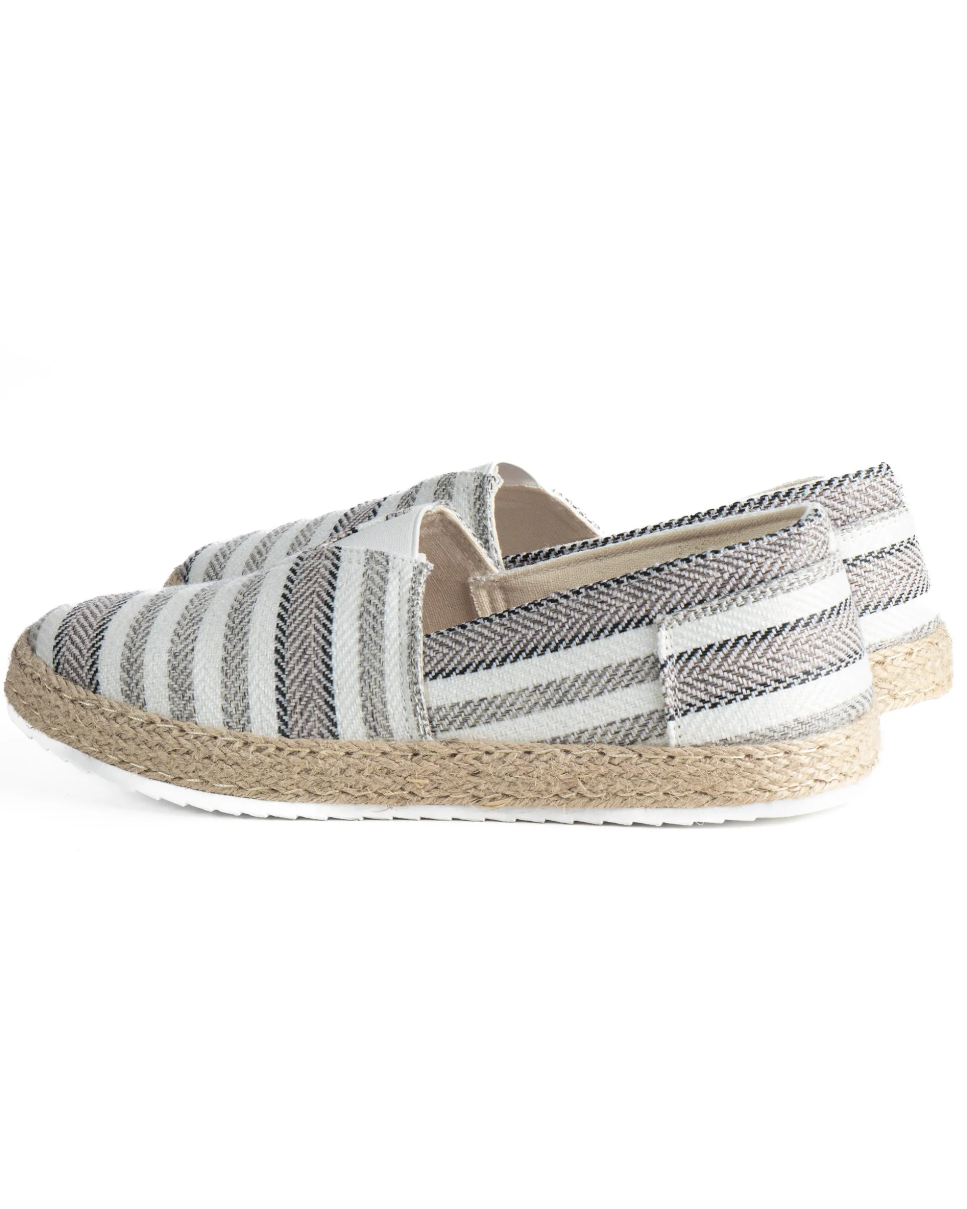 Espadrillas scarpe uomo unisex tela estive mare doppia riga beige GIOSAL-S1306A
