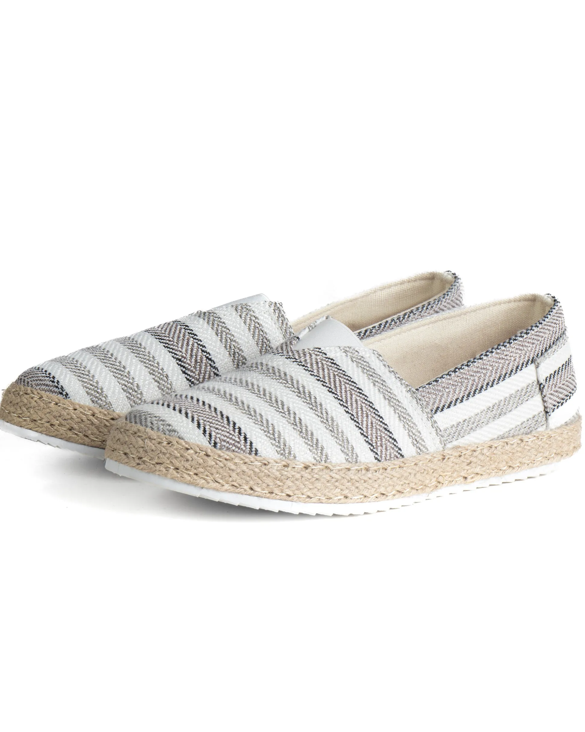 Espadrillas scarpe uomo unisex tela estive mare doppia riga beige GIOSAL-S1306A