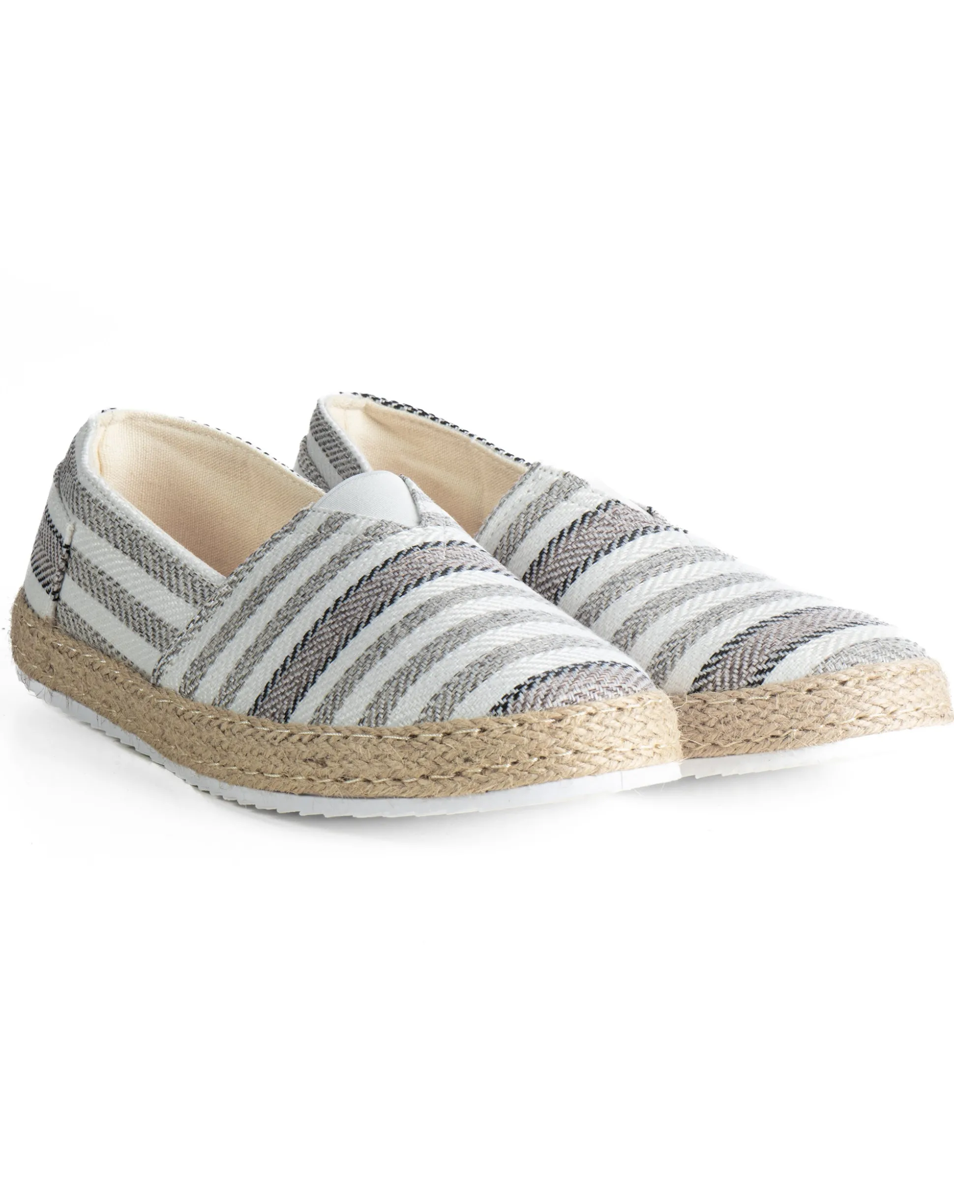 Espadrillas scarpe uomo unisex tela estive mare doppia riga beige GIOSAL-S1306A