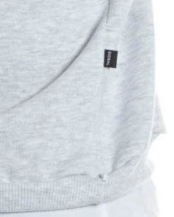 Felpa con cappuccio uomo boxy fit basic felpata comoda grigio chiaro GIOSAL-F2991A