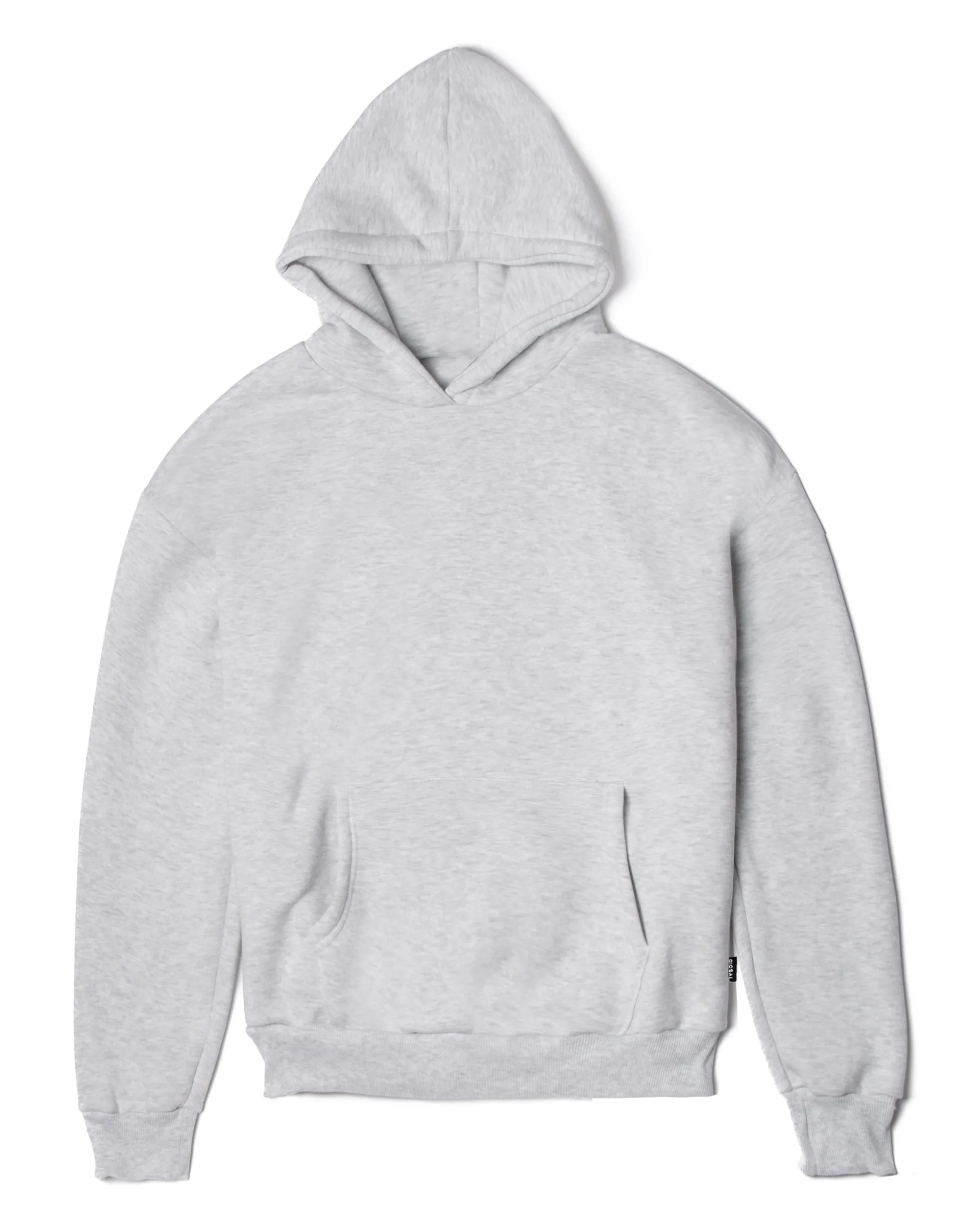 Felpa con cappuccio uomo boxy fit basic felpata comoda grigio chiaro GIOSAL-F2991A