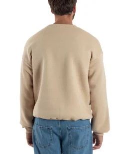 Felpa Girocollo Hoodie Boxy Fit Basic Felpata Beige F3056A