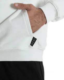 Felpa Uomo Cappuccio Marsupio Stampa Regular Fit Basic Bianco ICON ICUF2W6F005