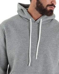 Felpa Uomo Hoodie Con Cappuccio Logo Felpata Comoda Grigio Berna M-252019