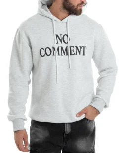 Felpa Uomo PolyCotton Con Cappuccio Maglia Calda Con Stampa Grigio Melange GIOSAL-F3036A