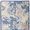 Foulard uomo unisex bandana paisley floreale medaglione fondo bicolore bordo satinato celeste GIOSAL-FD1008A