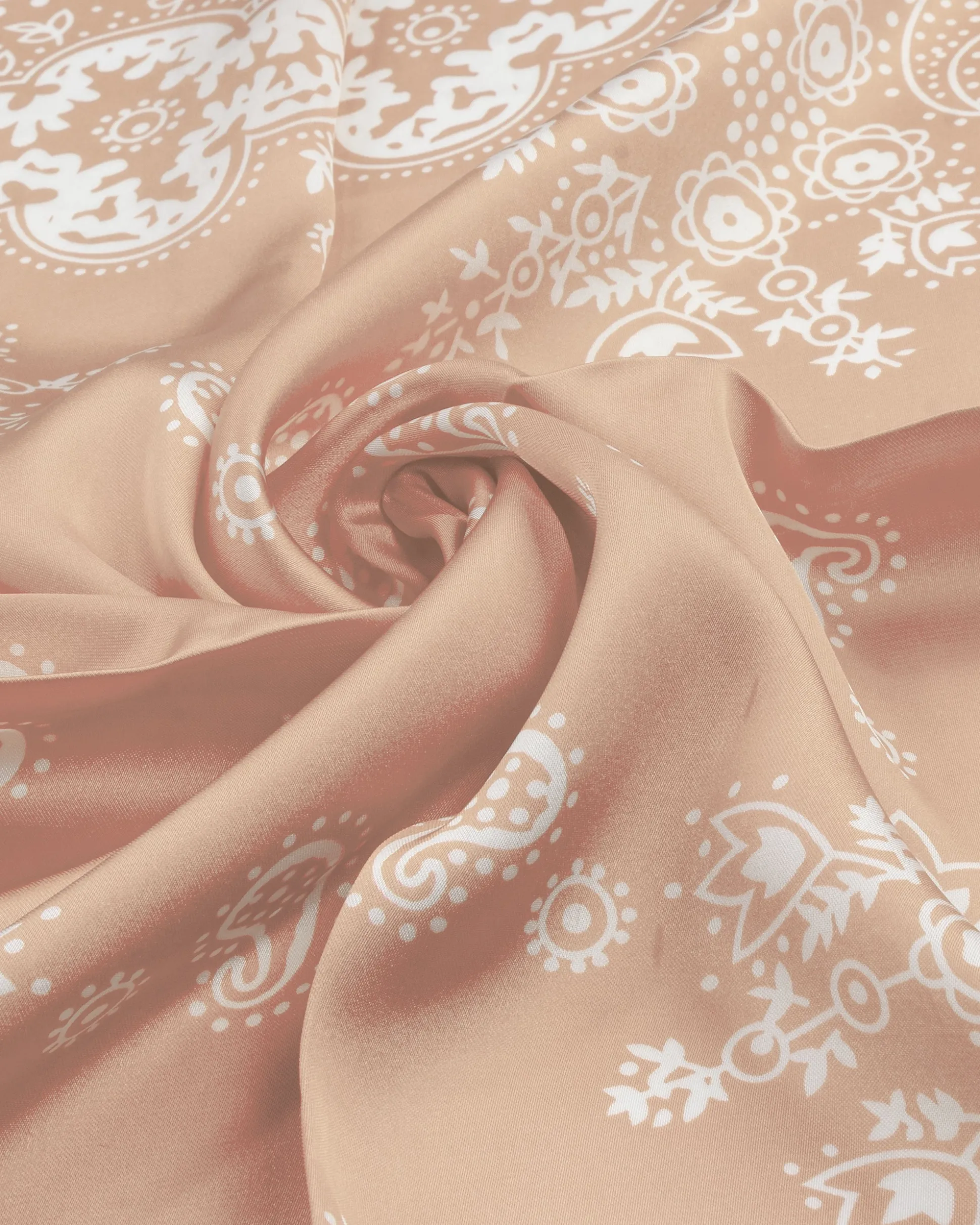 Foulard uomo unisex bandana paisley medaglione simmetrico bordo satinato beige GIOSAL-FD1013A
