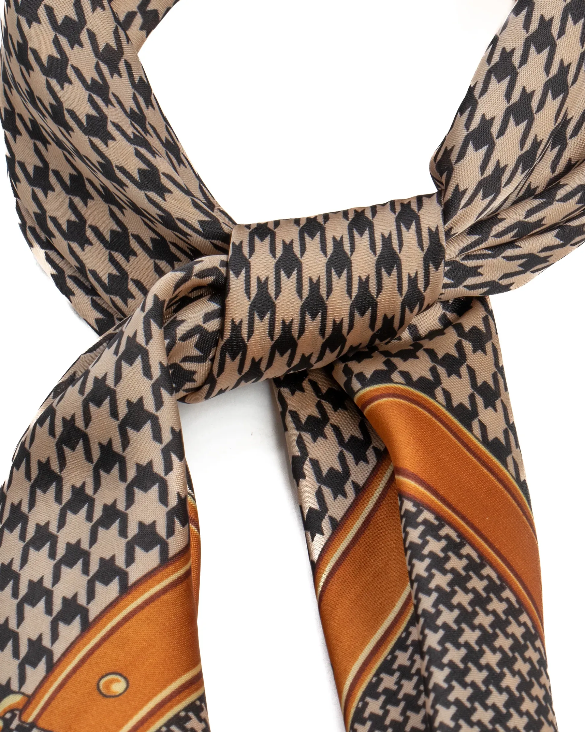Foulard uomo unisex bandana pied-de-poule paisley bordo satinato beige GIOSAL-FD1004A