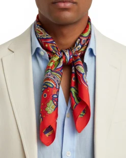 Foulard uomo unisex bandana paisley bordo satinato rosso GIOSAL-FD1001A