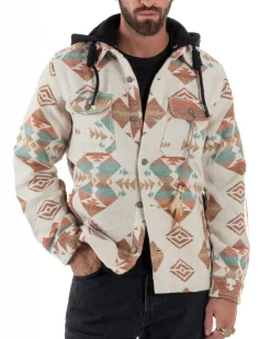 Giacca Camicia Con Cappuccio Overshirt Azteca BERNA M252276