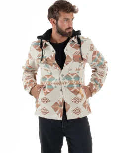 Giacca Camicia Con Cappuccio Overshirt Azteca BERNA M252276