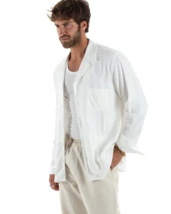 Giacca Camicia Sahariana In Lino G3306A