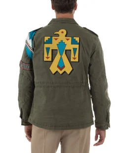 Giacca Sahariana Giubbotto Camicione Tinta Unita Verde Militare BERNA M252283