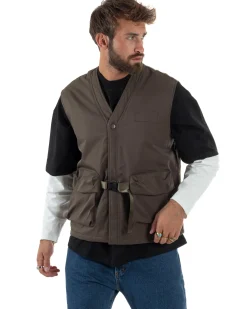 Gilet Casual Regular Fit Smanicato Streetwear G3323A