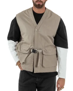 Gilet Casual Regular Fit Smanicato Streetwear G3324A