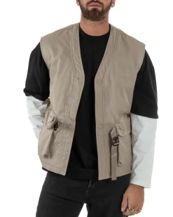 Gilet Casual Regular Fit Smanicato Streetwear G3324A