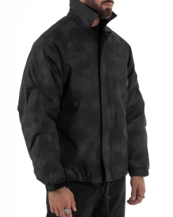 Giubbotto Bomber Oversize Sfumato Nero G3322A