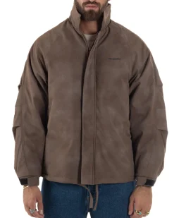 Giubbotto Bomber Oversize Sfumato Marrone G3321A