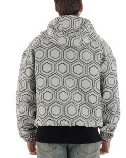 Giubbotto giacca bomber uomo cappuccio oversize crop nero GIOSAL-G3397A