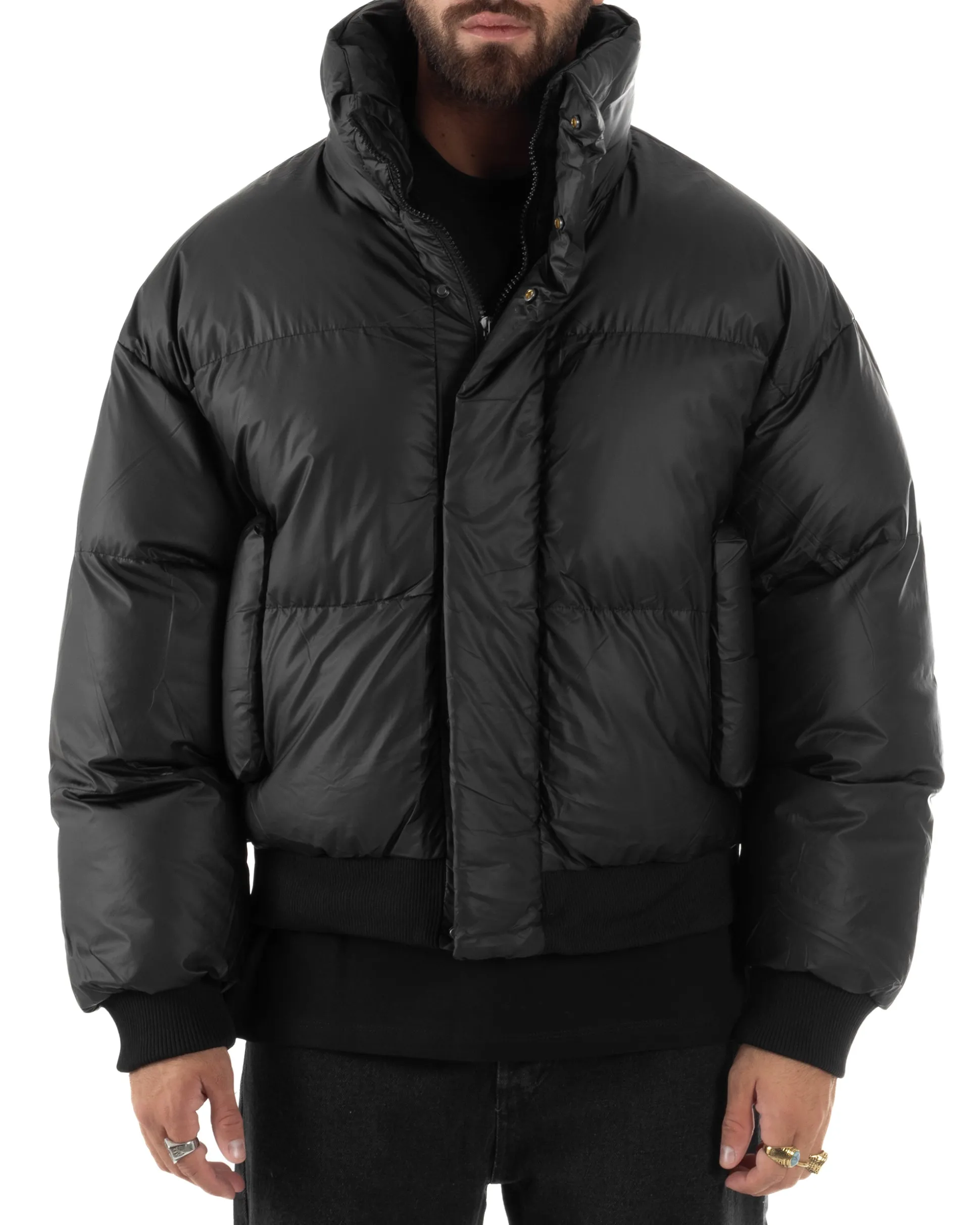 Giubbotto Oversize Piumino Bomber Full Zip Tessuto Opaco G3331A