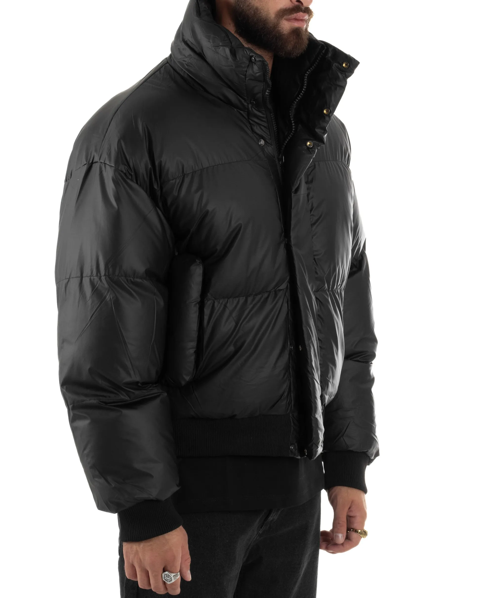 Giubbotto Oversize Piumino Bomber Full Zip Tessuto Opaco G3331A