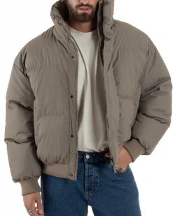 Giubbotto Oversize Piumino Bomber Full Zip Tessuto Opaco G3332A