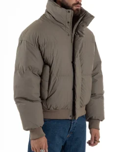 Giubbotto Oversize Piumino Bomber Full Zip Tessuto Opaco G3332A
