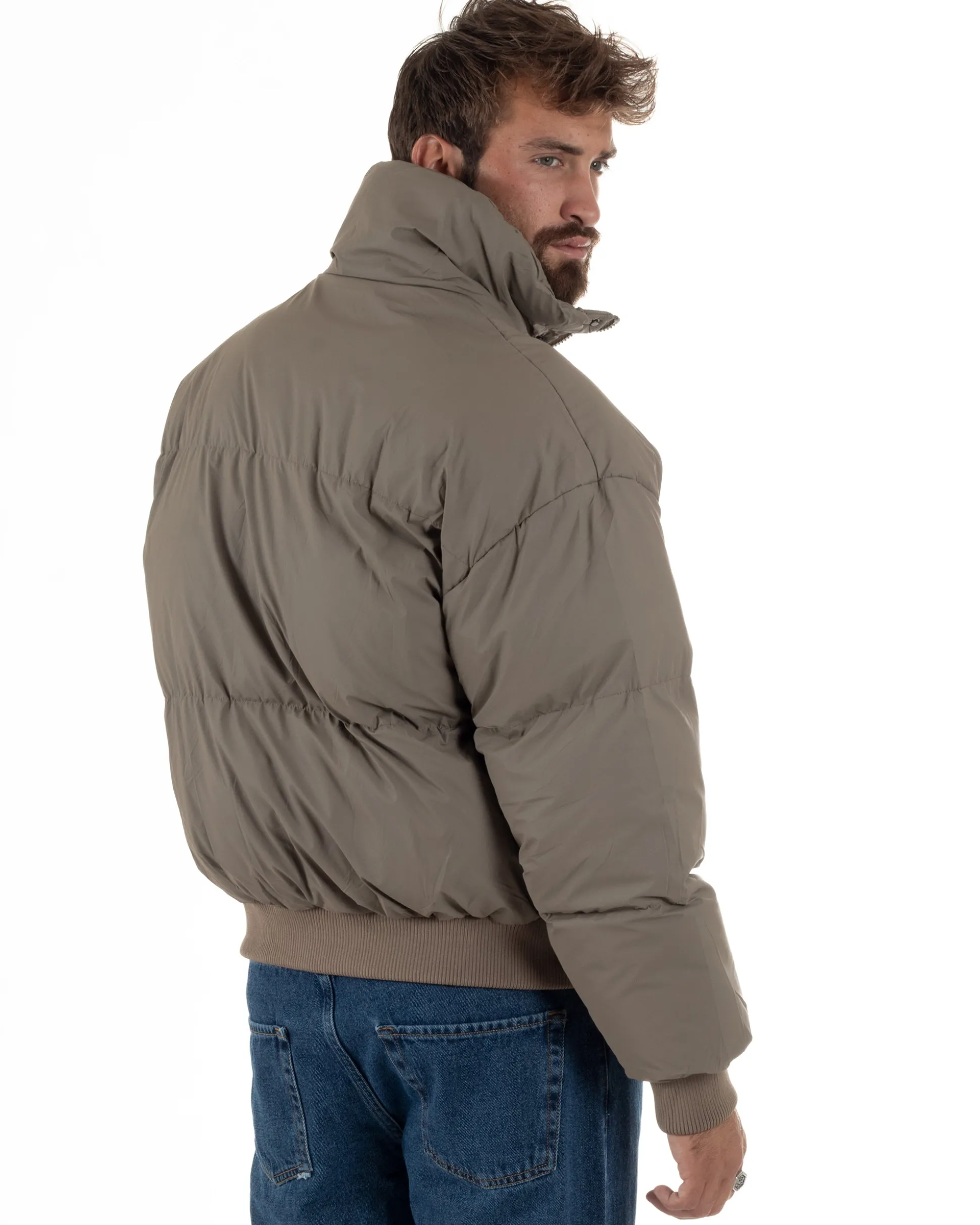Giubbotto Oversize Piumino Bomber Full Zip Tessuto Opaco G3332A