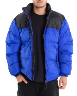 Giubbotto Uomo Bomber Bicolore Nero Blu Royal Puffer Imbottito GIOSAL-G2911A