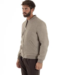 Giubbotto Uomo Bomber Camoscio College Beige G3361A