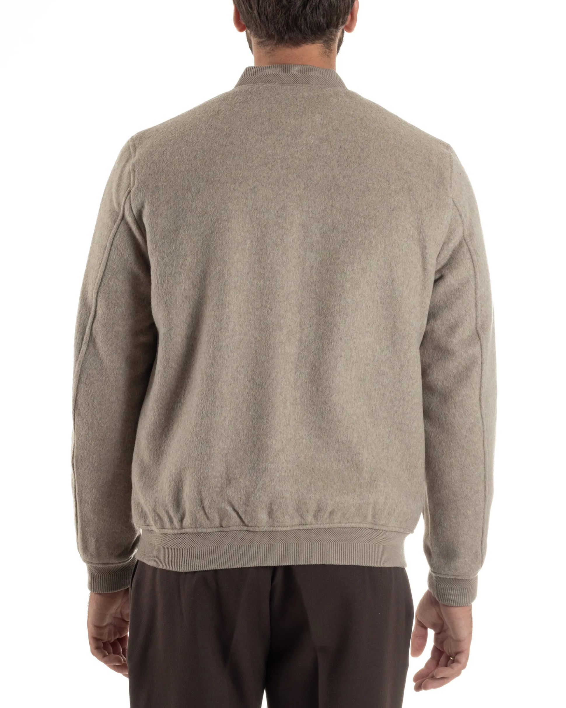 Giubbotto Uomo Bomber Camoscio College Beige G3361A