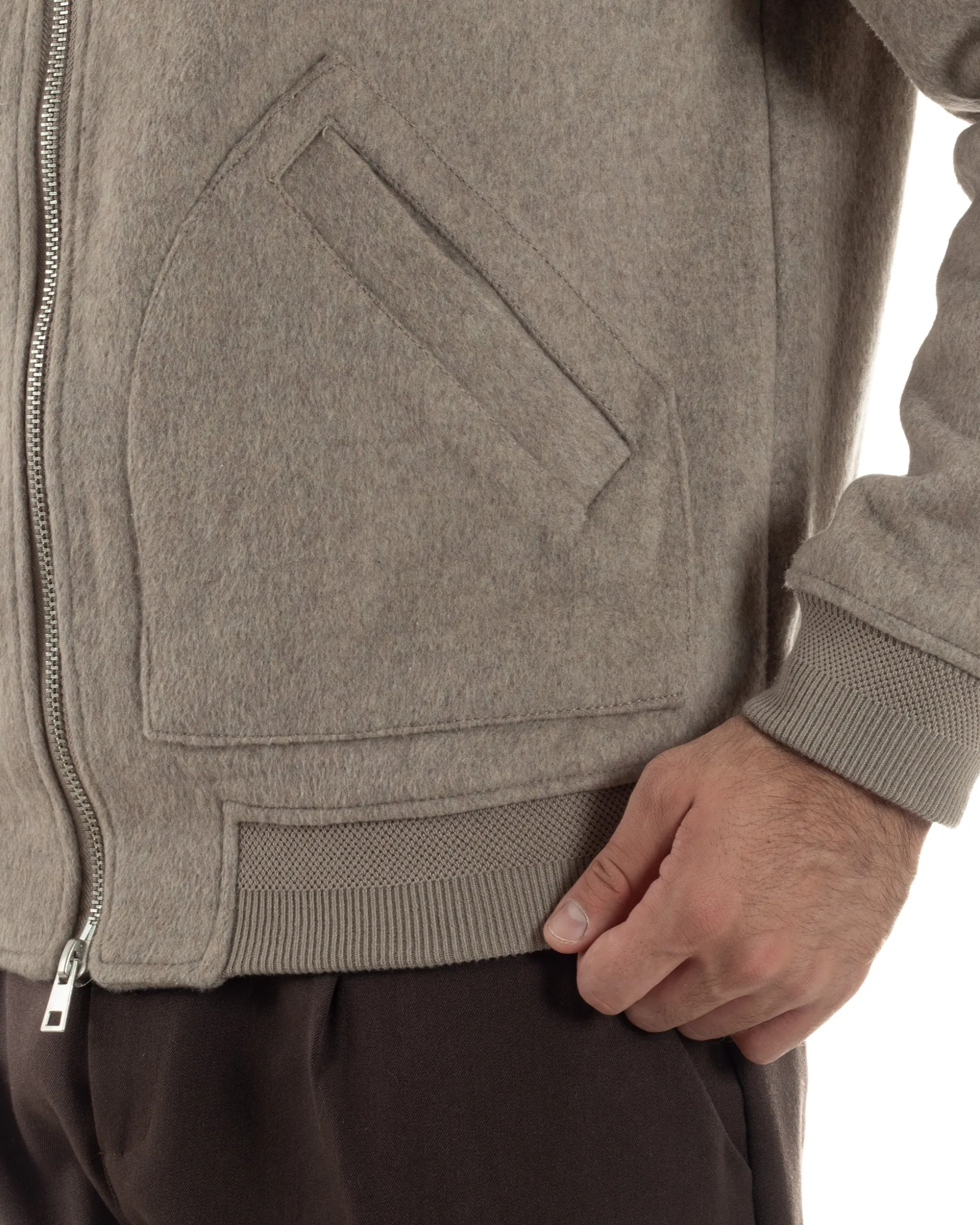Giubbotto Uomo Bomber Camoscio College Beige G3361A