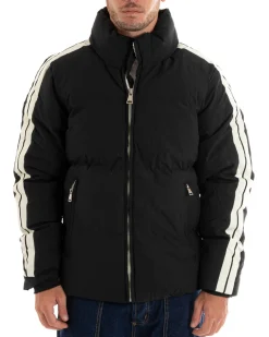 Giubbotto Uomo Bomber Imbottito Puffer Casual Tinta Unita Nero GIOSAL-G3084A