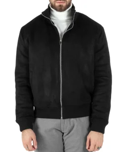 Giubbotto Uomo College Camoscio Basic Nero G3147A