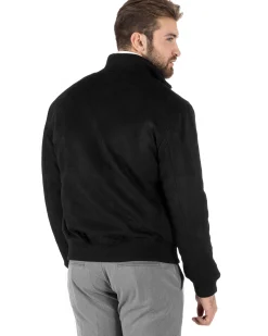 Giubbotto Uomo College Camoscio Basic Nero G3147A