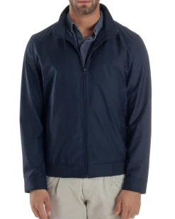 Giubbotto Uomo Giacca Leggera Tessuto Tecnico No Stiro College Impermeabile Con Zip Blu Casual GIOSAL-G3299A