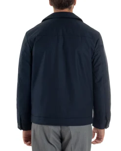 Giubbotto Uomo Tessuto Tecnico Impermeabile Giacca Basic Blu G3352A