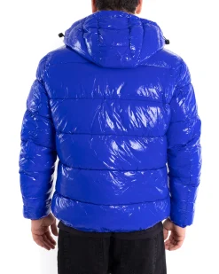 Giubbotto Uomo Vernice Oversize Tinta Unita Royal Lucido Casual GIOSAL-G2896A