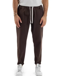 Jeans Jogger Cotone Loose Fit Basic Marrone JS1152A